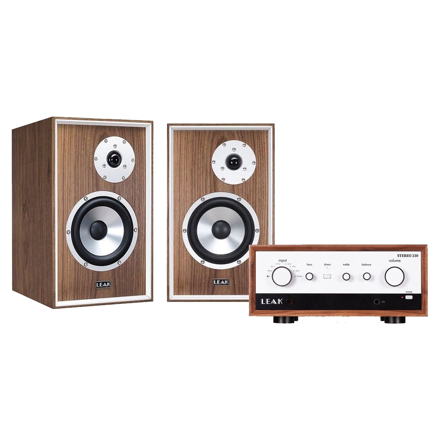 Leak HiFi System - Silver/ Walnut