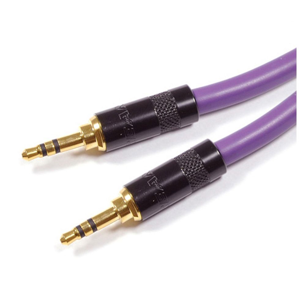 Melodika Purple MDMJ stereo 3.5mm cable – gold-plated jack connector close-up