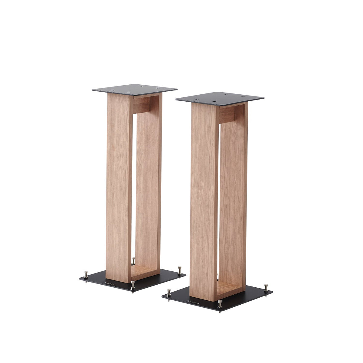 NorStone Alva Plus speaker stands in light oak finish, pair
