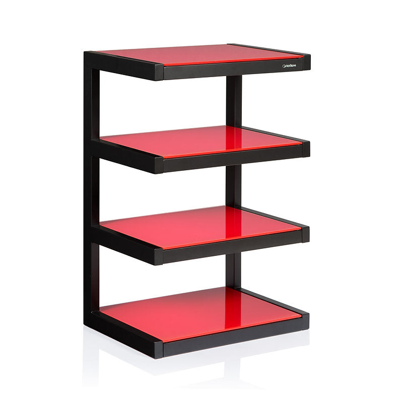 Norstone Esse HiFi Rack - 4 Tier - Red/Black