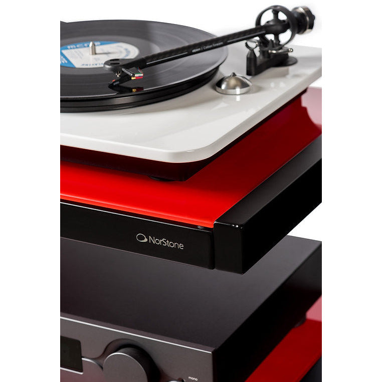 Norstone Esse HiFi Rack - 4 Tier - Red/Black