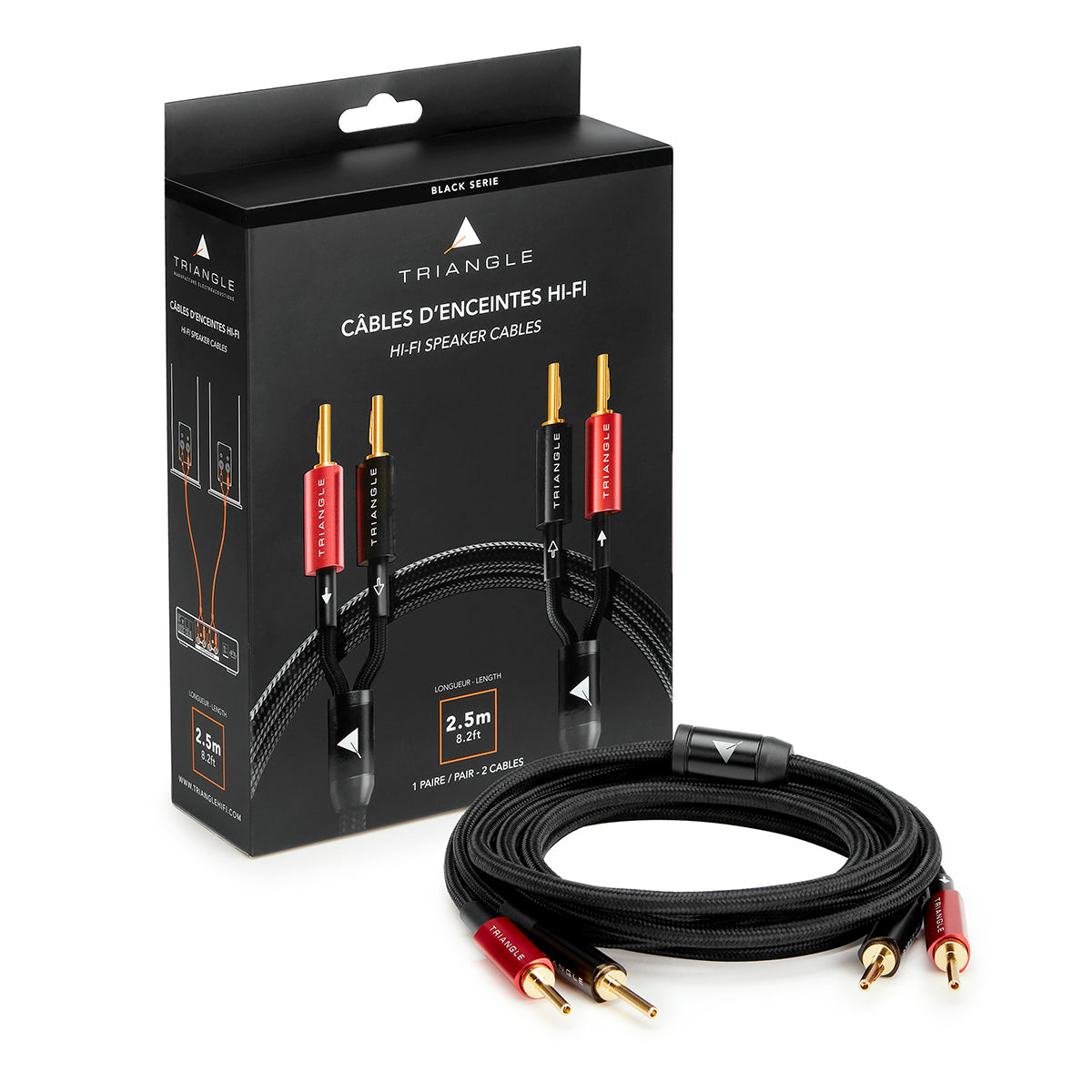 Triangle Black Mounted speaker Cable