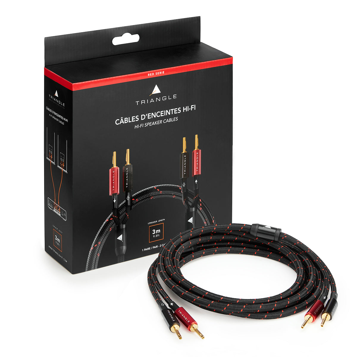 Triangle Red Mounted speaker Cable