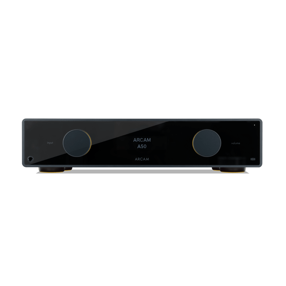 ARCAM Radia A50 Signature Dual-Mono Class G Integrated Amplifier – black finish, front product view