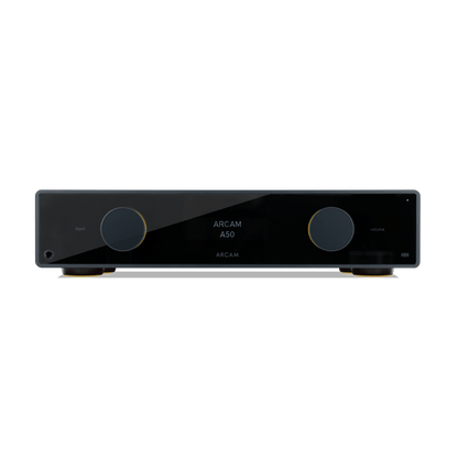 ARCAM Radia A50 Signature Dual-Mono Class G Integrated Amplifier – black finish, front product view