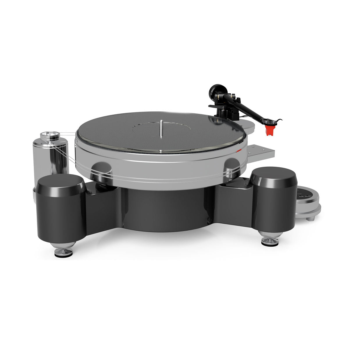 Acoustic Solid - Solid Wood Round Black Turntable