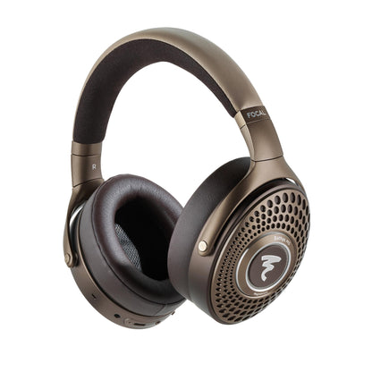 Focal Bathys MG Chestnut wireless noise cancelling headphones, three-quarter product view