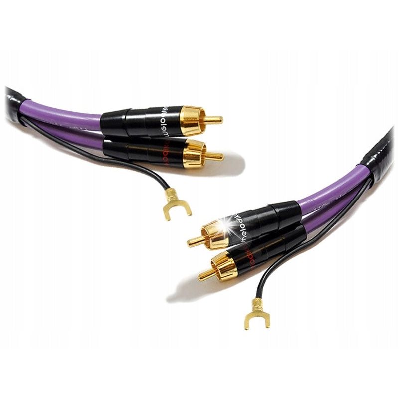 Melodika Purple MDPH phono interconnect – RCA connectors and grounding spades