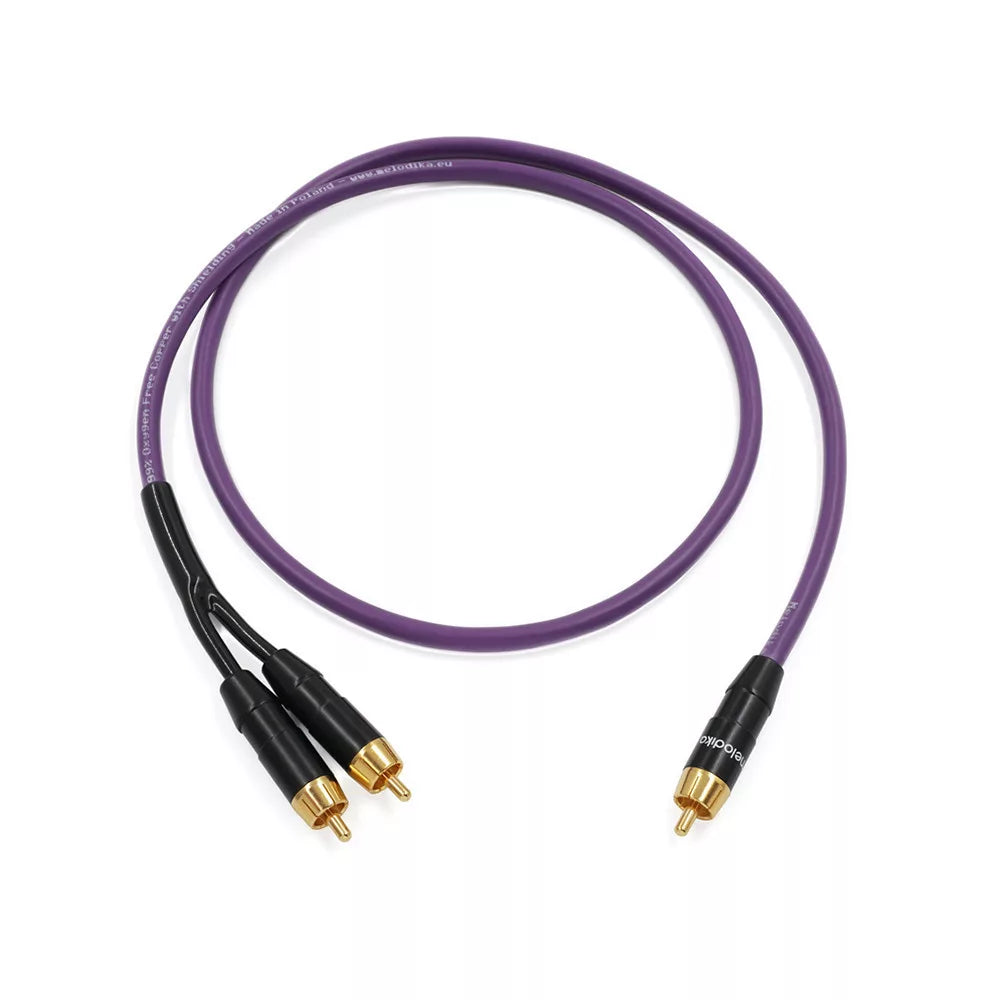 Melodika Purple MDSWY subwoofer Y cable – complete RCA cable arrangement