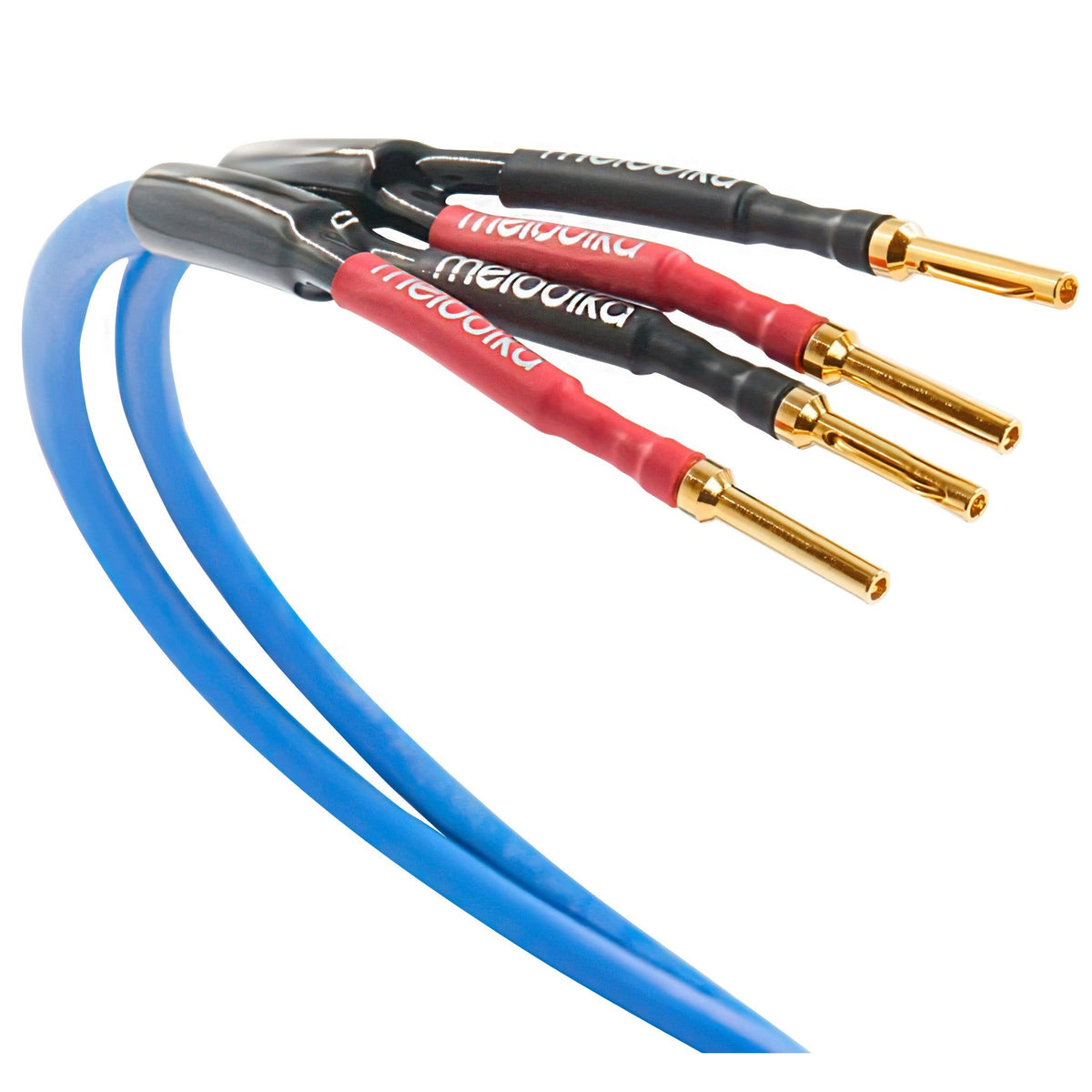 Melodika Sky Blue SBSC25 speaker cable – Solid Grip banana-plug detail
