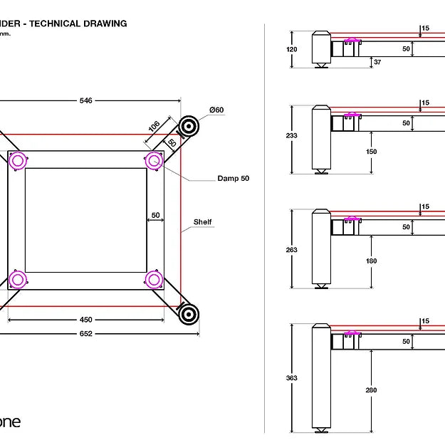 Norstone Spider Base 1 Shelf